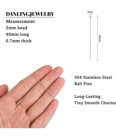 DanLingJewelry 304 Stainless Steel Ball Head Pins 40mm - 500 Pcs | Jewelry Making Findings - Buy Online on SooperMarket.com