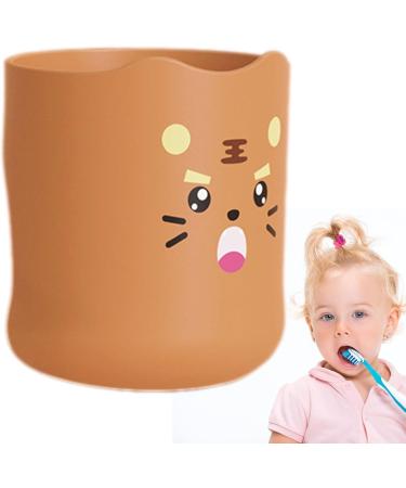 gooch Kids Toothbrush Cup with Handle 300ml Cartoon Water Cup Mouth Rinse Cup - Adorable Bathroom Cup Smooth Kids Cup for Boys Girls Toothbrush Little Tiger - Buy Online on SooperMarket.com