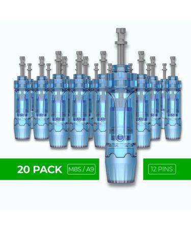 Dr. Pen ULTIMA M8S/A9 0.25mm 12 Pins Bayonet Slot Replacement Cartridges - 20 Pack - Disposable Parts - Buy Online on SooperMarket.com