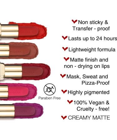 Phoera Non Transfer Lipstick (06 Belle) - Waterproof, Smudge-Proof & Long-Lasting - Buy Online on SooperMarket.com