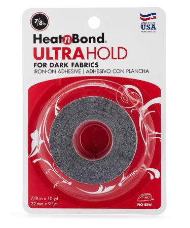 HeatnBond UltraHold Iron-On Adhesive  7/8 Inch x 10 Yards  Black
