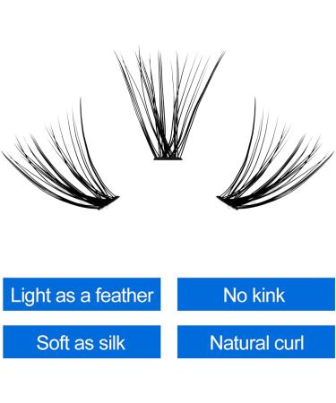 D Curl 0.07mm 14mm Individual Cluster Eyelash Extensions - 30 Root DIY Lashes - Clusters-30D-0.07-D-14 - Buy Online on SooperMarket.com