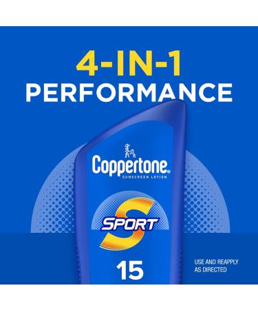 Coppertone SPORT Sunscreen SPF 15 Lotion | Water Resistant Body Sunscreen 7 Fl Oz - Buy Online on SooperMarket.com