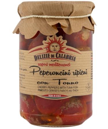 Italian Cherry Peppers Stuffed with Tuna (270g) Calabrian Peperoncino | Delizie di Calabria