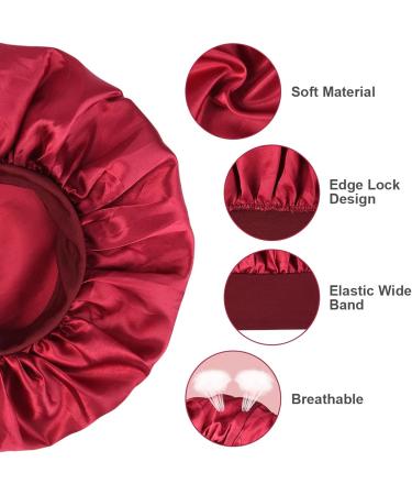 URAQT Satin Sleep Cap 2 Pack - Large Night Head Cover for Women - Soft & Comfortable Sleep Bonnet - Breathable Hair Cap for Long Curly Hair - Best for Night Sleep - Buy Online on SooperMarket.com