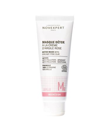 Detox Mask With Creamy Pink Clay - Cleanses Facial Pores From Impurities And Excess Oil - Skin Feels Fresh And Oxygenated Instantly - Hypoallergenic - Vegan - All Skin Types - 2.53 Oz