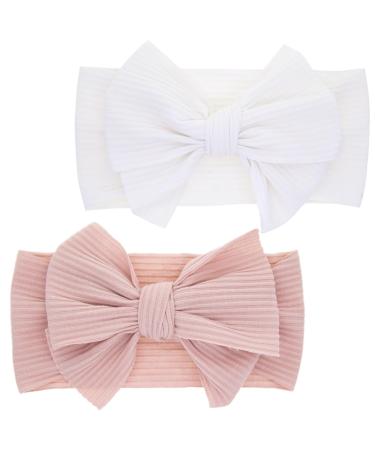 2 pieces of front belts baby girls baby headband baby hair band hair band baby headband baby elastic grinding turban hair band turban for babies photo accessories arches children hair accessories white pink