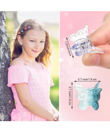 50 Pcs Plastic Mini Butterfly Hair Clips in Assorted Gradient Colors - Cute Hair Accessories for Women & Girls - Buy Online on SooperMarket.com