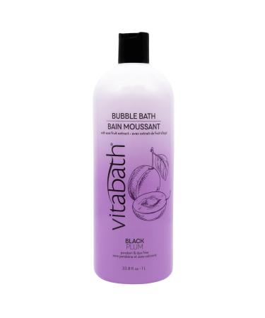 Vitabath Black Plum Bubble Bath Rich Foaming Soak - Moisturizing & Nourishing Indulgent Suds for Women & Men All Skin Types - 33.8 fl oz 1L