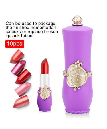 Royal Style Chapstick Container | DIY Lipstick & Lip Balm Tubes - Purple 10 Pcs Edition #4 | International Shipping - Buy Online on SooperMarket.com