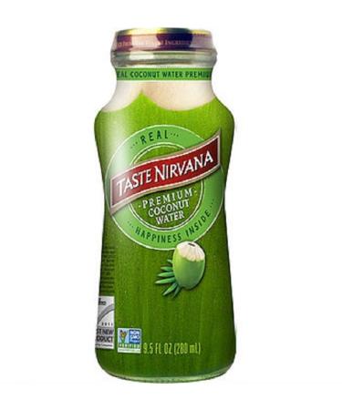Taste Nirvana Real Coconut Water, Premium Coconut Water, 9.5 Ounce Glass Bottles (Pack of 12)