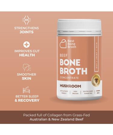 Bone Broth Premium Beef Bone Broth Concentrate Mushroom Flavour- 100% Sourced from AU Grass-Fed Pasture-Raised Cattle - Healthier Skin & Nails Healthy Digestion - Bone Broth Collagen - Buy Online on SooperMarket.com