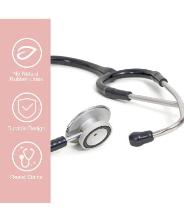 Buy Lightweight Stethoscope for Doctors & Nurses - Flexible Latex-Free Tube Soft Ear Knobs Silver Matt Finish - International Shipping Available - Buy Online on SooperMarket.com