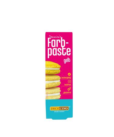 Decocino color paste yellow-20 g-food coloring ideal for coloring cakes fondant and creams-azo-free and gluten-free 20 g (1 Pack) yellow