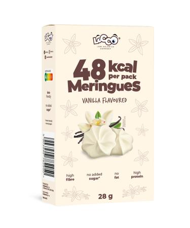 LOCCO Protein Rich Meringues Only 1 kcal per serving Great as cake decoration No added sugar Fat-free High-fibre Snack Vanilla Flavour