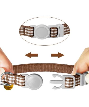 Tagme Cat Neck Band with Name & Address | Safe Closure Cat Necklace | 2 Pack Brown (18cm-30cm) | International Shipping - Buy Online on SooperMarket.com