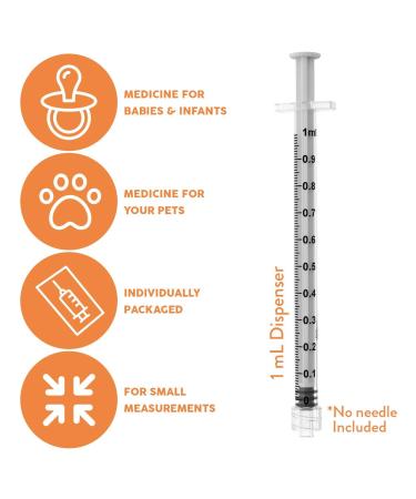 Care Touch 1ml Syringe with Luer Lock Tip - 100 Count - Ideal for Feeding Tubes and Home Care - Needle-Free - Buy Online on SooperMarket.com