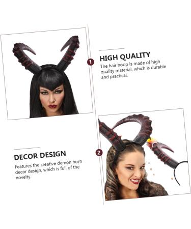 HAPINARY 1pc Devil's Horn Headband Bull Horn Headpiece Halloween Hair Accessories Women Long Horns Headpiece Devil Cosplay Hair Accessory Evil Horn Headdress Cosplay Headpiece Headbands Pu - Buy Online on SooperMarket.com