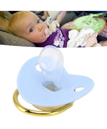 Golden Ultra-Light Silicone Baby Pacifier 0-6 Months | Plplaaoo Rhinestone Dummy - Soft Bling for Newborns (Blue) - Buy Online on SooperMarket.com