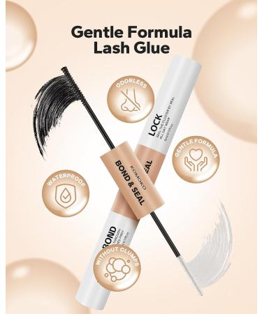 Komoko Lash Bond and Seal (10ML) - Super Strong Hold Waterproof Cluster Lash Glue for Long Lasting Individual Cluster Lashes | 48-72 Hours Bond and Seal - Buy Online on SooperMarket.com