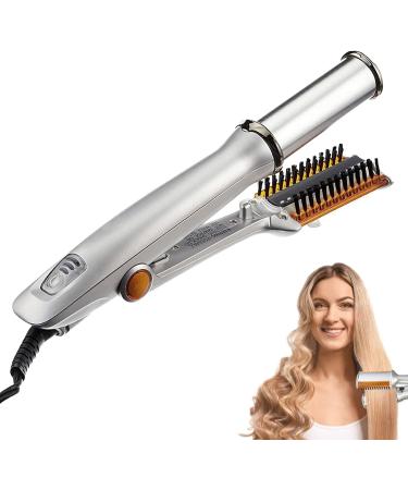 2 in 1 Hair Straightening & Curling, 3 Heat Settings, 60-Second Heat-up, Auto-Off, Dual Voltage, Swivel Cord, Travel-Friendly, Easy to Use (Yellow)