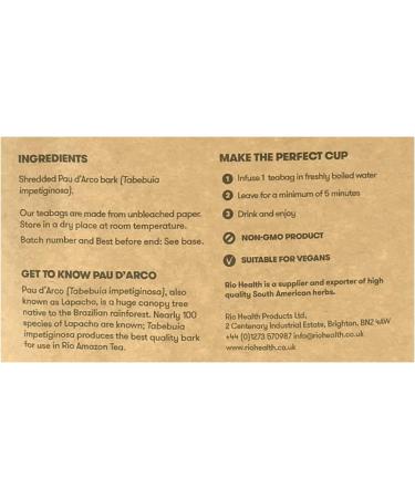 Rio Trading Co Pau D'arco 40 Teabags - Buy Online on SooperMarket.com