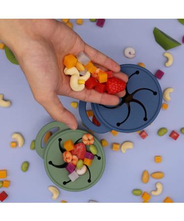 Silicone Snack Cup with Lid - Leak-Proof Travel Snack Cup for Toddlers | Blue | Buy Internationally - Buy Online on SooperMarket.com