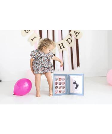 Mikytoper Baby Hand and Footprint Kit - Anniversary Growth Record Baby Gift with Reusable Ink Cartridge Photo Frame - Foldable Blue - Buy Online on SooperMarket.com