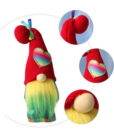 Cabilock 2pcs Heart Doll Party Figurine Delicate Office Lovely Rainbow Adorable Gnome Colorful Colorfulx2pcs 37x12.5cmx2pcs - Buy Online on SooperMarket.com