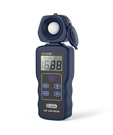 Dr.meter Professional LED Light Meter, Digital Illuminance Meter with 0-200,000 Measuring Ranges and 270 Degree Rotatable Detector