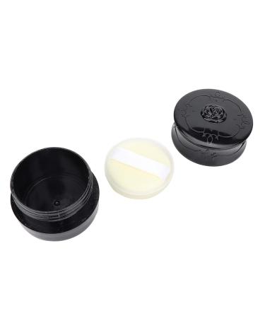 Vintage Rose Makeup Container - Empty Loose Powder Dispenser & Cosmetic Case with Puff (Black) | International Shipping Available - Buy Online on SooperMarket.com