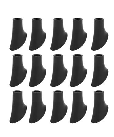 Socobeta Walking Stick Tips Rubber 9mm Pole Tips 18x8x3 Universal 15PCS Pole Tip Protectors Walking Stick Feet Cover Nonslip Pad Alpenstocks Accessory