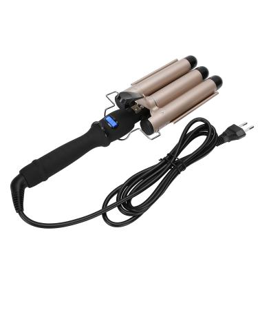 KUIKUI Three Barrel Curling Iron Wand - Quick Heat-up LCD Display and Adjustable Temperature for S-Wave Curls