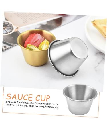 Zerodeko 4pcs Stainless Steel Dipping Sauce Cup Soup Sushi Dipping Bowls Sauce Seasoning Plate Stainless Steel Sauce Dish Gravy Bowl Stainless Steel Portion Cup Desert Round Soy Sauce Bowl - Buy Online on SooperMarket.com