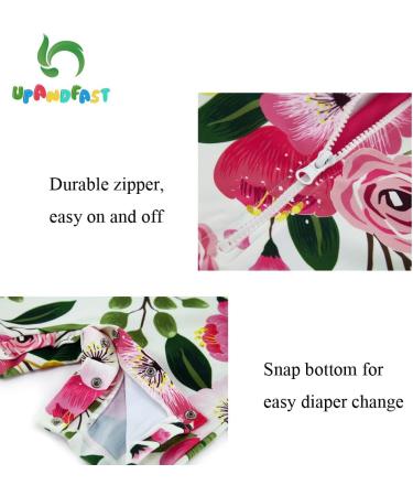 UPF 50+ Rose Flower Baby Girls Swimsuit with Snap Bottom for 9-12 Months | UV Protection Baby Swimwear - Buy Online on SooperMarket.com