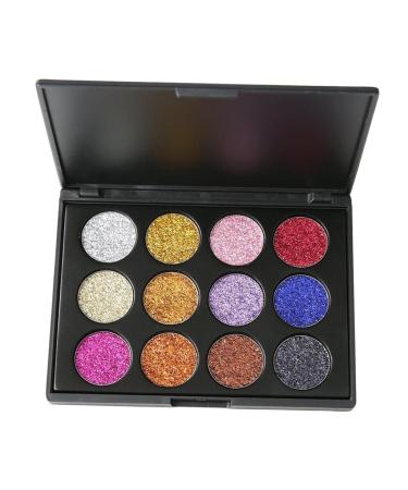 Jojomis 12 Colors Glitter Makeup Eyeshadow Palette Eye Shadow Shade Pressed Powder