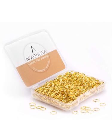 BEADNOVA 6mm Jump Rings Gold Jump Rings for Keychains Open Jump Rings for Necklace Repair (300Pcs) 6mm 300pcs