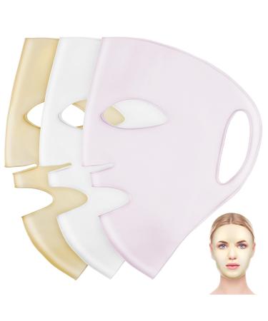 FRCOLOR 3 Pcs Silicone Face Masks Reusable Facial Mask Skincare Silicone Mask Cover Moisturizing Silicone Mask Sheet Prevent Evaporation Masks Beauty Face Tool for Women Girls