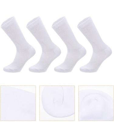 Healeved 2 Pairs Cotton Diabetic Crew Socks - White & Ankle - Elderly Nursing Comfort - Buy Online on SooperMarket.com