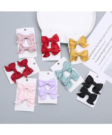 KERTFGOKU Yellow Hair Bows Clips for Girls - 2 PCS Cotton Ribbon Non Slip Hair Accessories for Baby Girls and Toddlers - Buy Online on SooperMarket.com