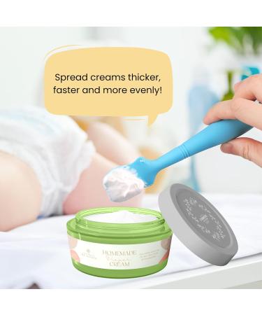 Baby Diaper Cream Brush Set - 4 Pack Silicone Spatula Applicators for Newborns - 2 Large & 2 Small Sizes - Gray and White - Buy Online on SooperMarket.com