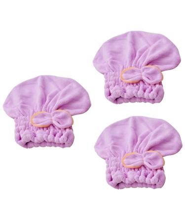 MAGICLULU 3pcs Hair Drying Cap Microfiber Bath Towel Towel Shower Cap for Women Microfiber Towel Shower Head Stretch Headbands for Women Hijab Elastic Shower Elasticity Hair Towel Miss Violetx3pcs mediumx3pcs