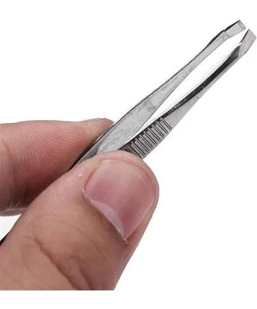 Tweezers Stainless Steel Eyebrows Tweezers Hair Removal Clip Precision Tweezers Set Silver - Buy Online on SooperMarket.com