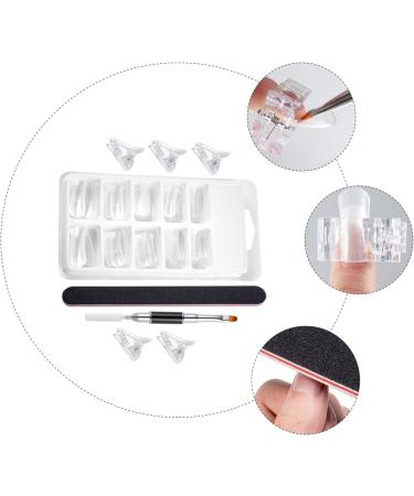 POPETPOP 1 Set nail extension set clear fake nail tips clear acrylic nail tips nail extension forms extension nail gel Manicure Extension False Nail pedicure brush plastic artificial 17.8x1.2cm As Shown - Buy Online on SooperMarket.com