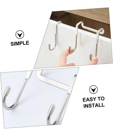CHILDWEET Stainless Steel Hooks 3pcs Wall Hanger Hooks Key Hanger Wall Clothes Rack Bathroom Hangers Wall Hook Ordinary 7.5X6.5CM Silver - Buy Online on SooperMarket.com