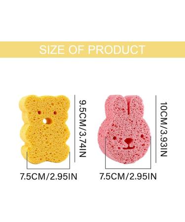 Buy Konjac Baby Bathing Sponges - 2PC Cartoon Children Washing Pads for Soft & Gentle Cleansing - Buy Online on SooperMarket.com