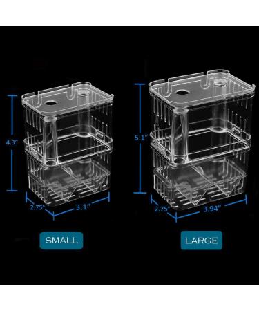 In-Tank Aquarium Breeder Box for Fish Tank | Acrylic Divider for Shrimp Clownfish | Small Fish Hatchery and Incubator - Ideal for Breeding, Isolating Aggressive or Injured Fish - Buy Online on SooperMarket.com