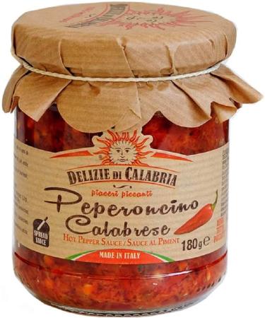Italian Chilli & Hot Pepper Sauce (180g) With Calabrian Peperoncino | By Delizie di Calabria 180 g (Pack of 1)