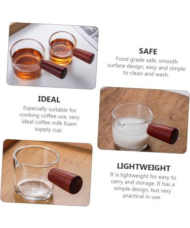 HOMSFOU 3 Pcs Milk Cup Espresso Shot Glass Creamer Mug Clear Cups Milk Creamer Jug Liquid Measuring Cups Turkish Coffee Glass Measuring Cups for Mini Heater Turkey Wood High Borosilicate 8.5X4.5X4.2CMx3pcs As Shownx3pcs - Buy Online on SooperMarket.com