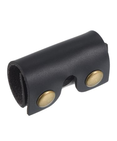 PATIKIL Leather Razor Head Protective Case Double Edge Razor Head Protection Sheath Shaving Tip Cover for Travel Black